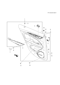 39212617-Garnish assy-dr rr (sheffield PVC) (incl. 2-6)