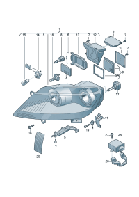 3D1941029B-Headlamp, for dynamic And static turn lamp  (For traffic only)