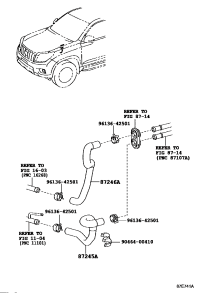 872450G090-HOSE, HEATER WATER, OUTLET A
