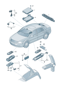 3D0035385B-Cassette, inner Telephones and bluetooth antenna Cont unit   D-02.11.2009