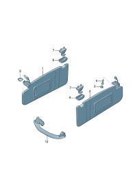 8K0857551AF8S0-Visor, sun with mirror Cover  For sub assy lighting Model of cosmetic mirror (silver star 