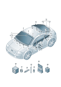 8N0845099L-W/strip windshield (Laminated glass)