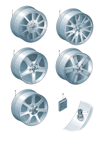 8R0071490C-Wheel rim-aluminium alloy  Cap, wheel hub  Shroud-wheel trim