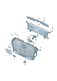 8W6853651AKALZ-Radiator grille (black highlight/black Highlight)