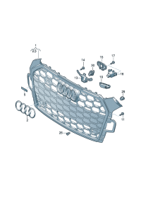 8W6853651BQCKA-Grille, radiator Adjust with a tool Location for common use: Pay attention to the repair manua