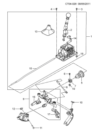 25184251-Manual transmission control (w/shift mode) (incl. 2,13-16)