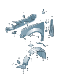 1Q0821105B-Panel-fender Cooperate as needed: