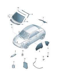 1Y1845011F-Window, windshield For vehicle models with rain sensor