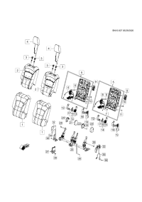 84607467-Cover, seat frame trim (power inboard reclining adjuster cover), no.2