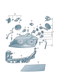 8P0941003BL-Halogen headlamp (For traffic only)