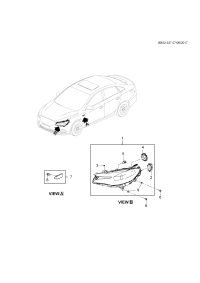 26363480-Headlamp (with chrome plated bezel) (for 1st design see 26676811) (including 2-5,9)