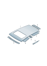 17G817101A-Roof top For slide belt glass And turn-over roof models