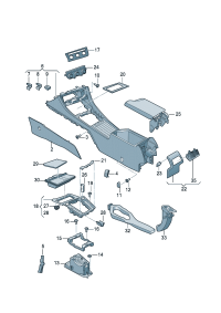 17G86304582V-Engine mounting Garnish, titanium (black), rh/lh