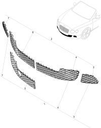 3W3807681C-GRILLE ASSY-REAR COOLER,OUTLET