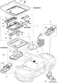 3W0959527AD-Switch unit Module assy-sunroof (Customise, Refer to the on the Bentley Hub Meter-control un