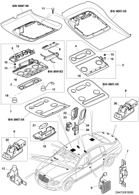 3W0959527M-Switch unit Module assy-sunroof