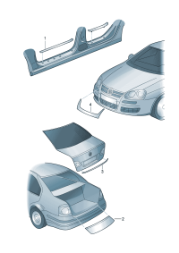 3C5071360-Protector, for rear hatch lid Mould For back door lid Mounting with protector