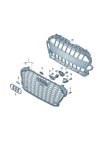 8W0853651BFY9B-Grille, radiator (bright black)