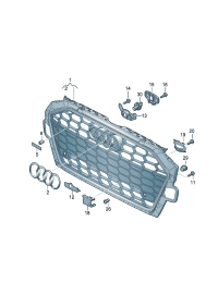 8W0853651DTT94-Grille, radiator Adjust with a tool Location for common use: Pay attention to the repair manua