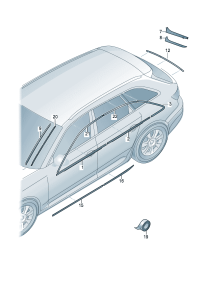 8W0853763DT94-Weatherstrip, Strip black belt