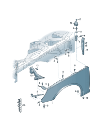 8W0821112A-Stopper Plate assy-front guard