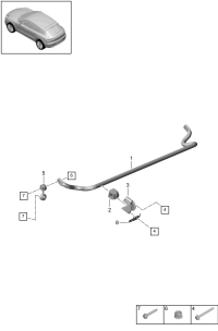 95B511305H-Bar, stabilizer Porsche panamera:   Cooperate as needed: