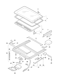 1T0877255-Frame, for sliding roof opening, with boot