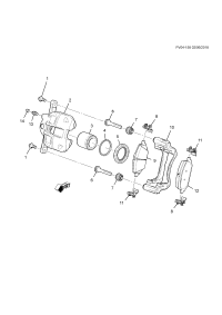 13522989-Caliper, ex (w/o brake plate & bracket) (incl. 3-5,13, 14)