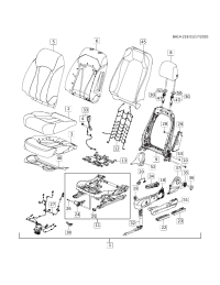 13513076-Frame, front seat cush (6 way manual belting belt (260)) (1 piece) (incl. 24-26)