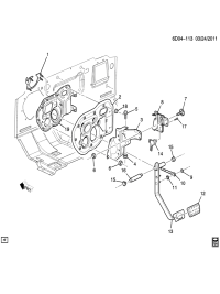 13597419-Brake pedal position sensor (13 parts) (including 17) (* service kit 1) (4.625) (AC-DELCO #13597419)