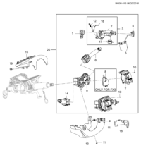 23348915-Control module, steering column (mark 23348915) (2nd see 23326790 for design) (incl. 1-3, 4-10, 14, 