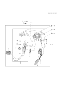 23447601-Pedal, brake (incl. 2,12-14,16)