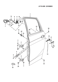 23627252-Handle assy, side door inside open, rh