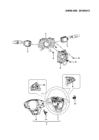 23567614-Switch kit, steering wheel (shift paddle, silver paint) (with air bag, garnish, with audio control k