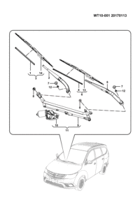 23909575-Arm assy-wiper, rh