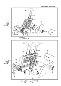 23951266-Four seat assy-rr (back cushion 6/4 & leather)