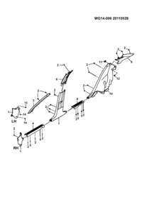 23887808-Trim assy-a pillar lwr