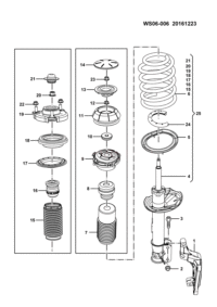 23872202-Shock absorber assy (one point front suspension pillar), front lh