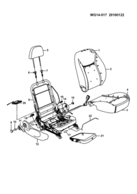 24563463-Knob, passenger recliner
