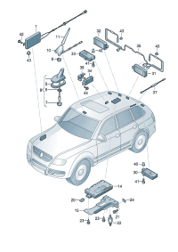 7L6035507G-Antenna For w/navigation system Vehicle type