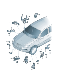 7P0971845B-Bracket, connector Sensor, oxygen