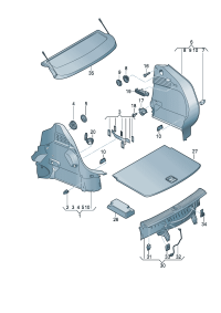 8X0863459C6PS-Panel, rear end Finisher  D -28.08.2017 (ghost (black))