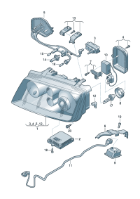 1J5941017BN-Halogen double head lamp, Bulb sub-assy  (For traffic only)