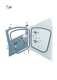 7N0837701C-Seal, door, outer