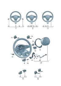 8X0419091K1KT-Suv steering wheel (leather) (ghost (black))
