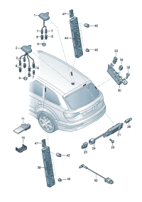 4L0035503F-Antenna assy-roof For w/navigation system Vehicle type  And/or Telephone assy    