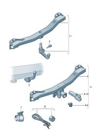 4L0092101C-Towing, removable And When driving with a trailer Mounting kit-power parts  Can also be us