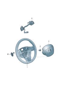5P0419091BCB0W-Steering wheel Vehicle type (black/galena (silver)