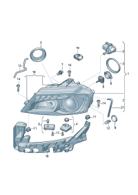 8P0941029BM-Halogen double head lamp, Bulb sub-assy  (For traffic only)