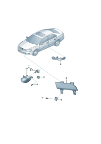 18G949101-Turn signal Mirror, outer